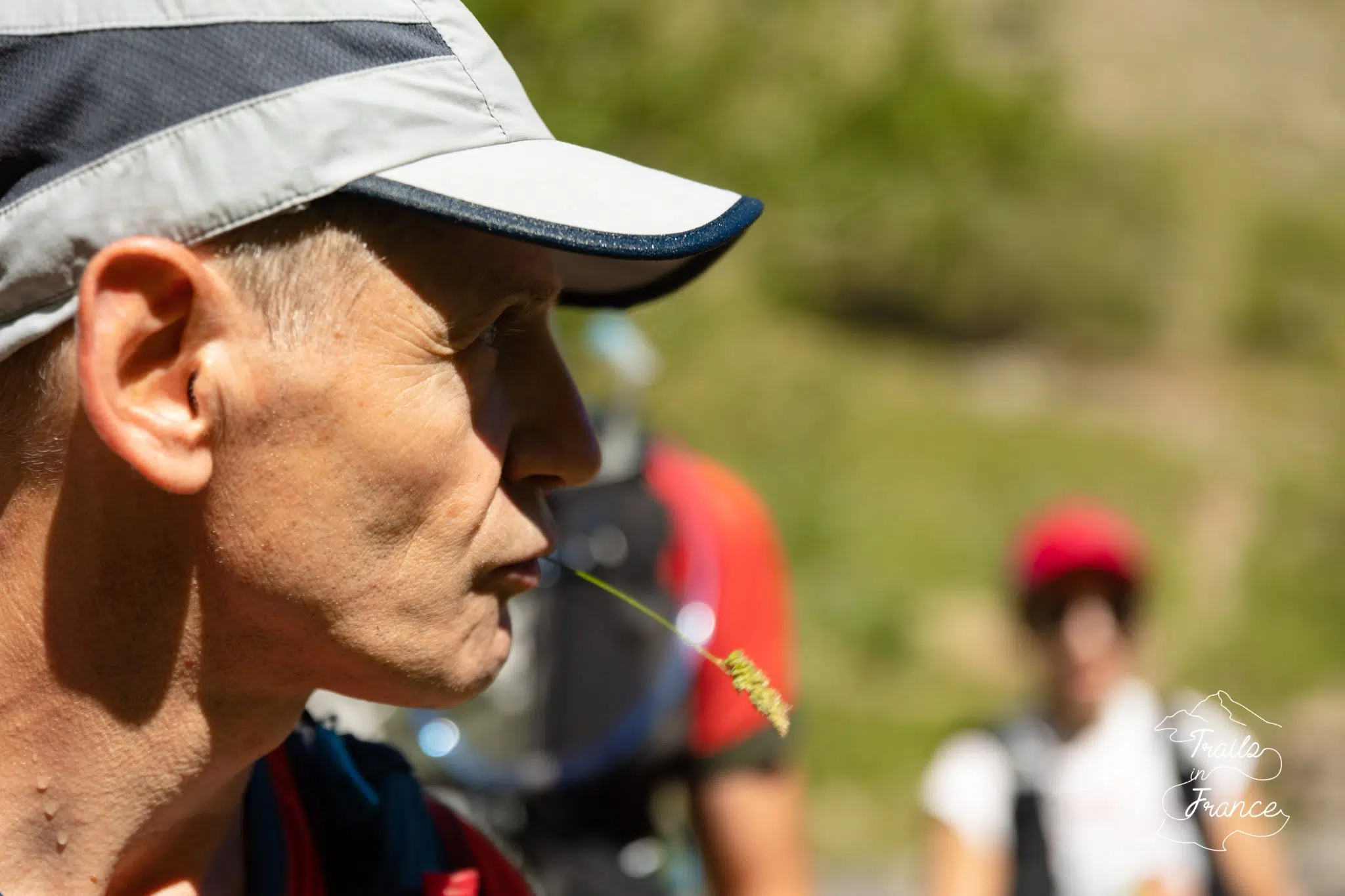 Ecrins juillet 2022 homme avec brin d'herbe dans la bouche